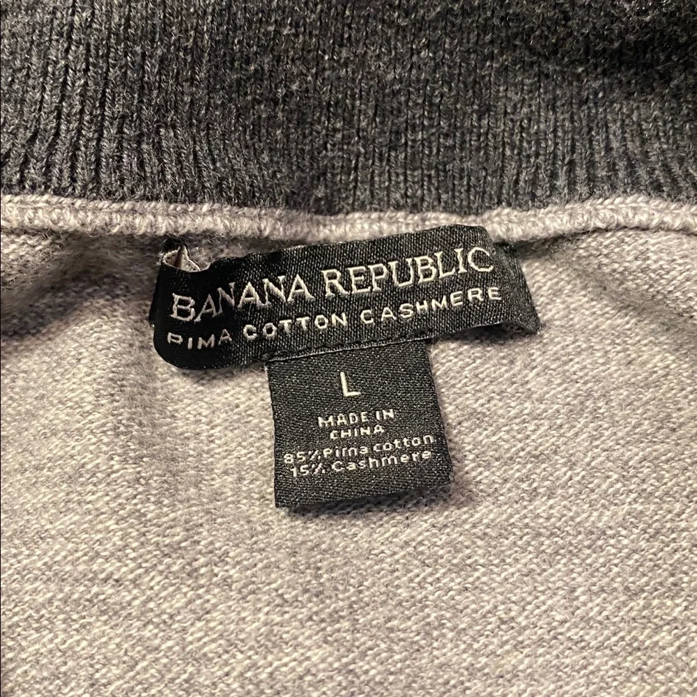 Banana‎ Republic Pina Cotton Cashmere Full Zip Cardigan Size Large Gray